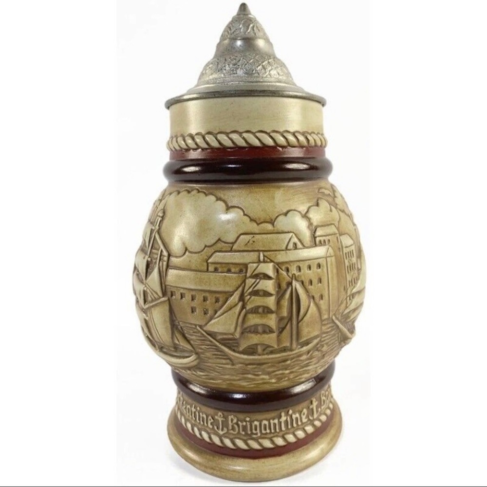 Pirate Pewter Lid Tall-Ships B eer Stein Vintage Nautical Avon Collector Edition - Picture 6 of 16